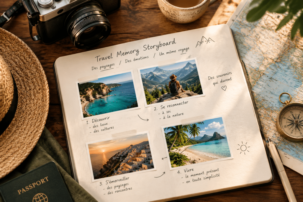 Planning an Honest Travel-Memory Storyboard from Landscape Photos